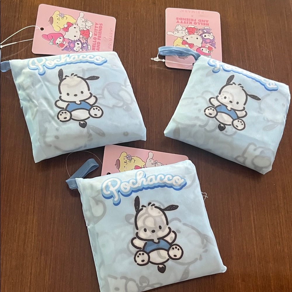 Hello Kitty Blue Pochacco packable totes